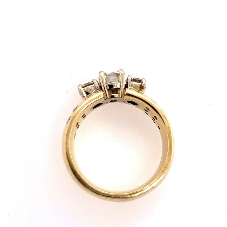 Modern Gold 1.40 Carat Natural Round Diamond Gem Stone Cocktail Engagement Ring