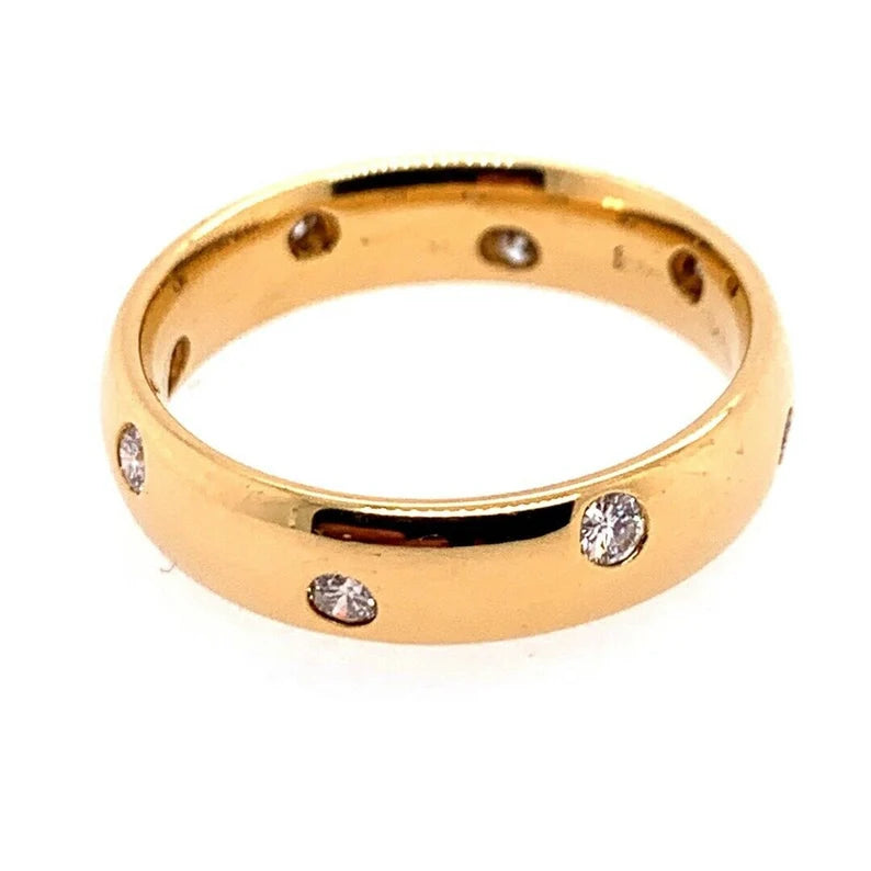 Modern Gold Ring 0.45 Carat Natural Colorless Diamond Engagement Eternity Ring