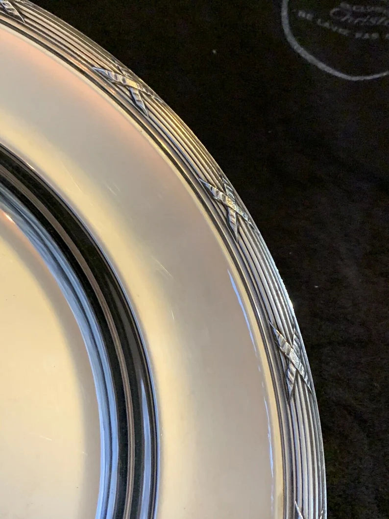 Vintage Christofle Paris France Sterling Silver Round Platter 925 Never Used