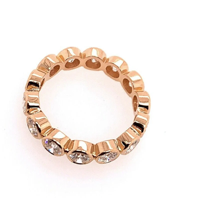 Modern Gold 2.25 Carat Natural Round Colorless Eternity Diamond Engagement Band