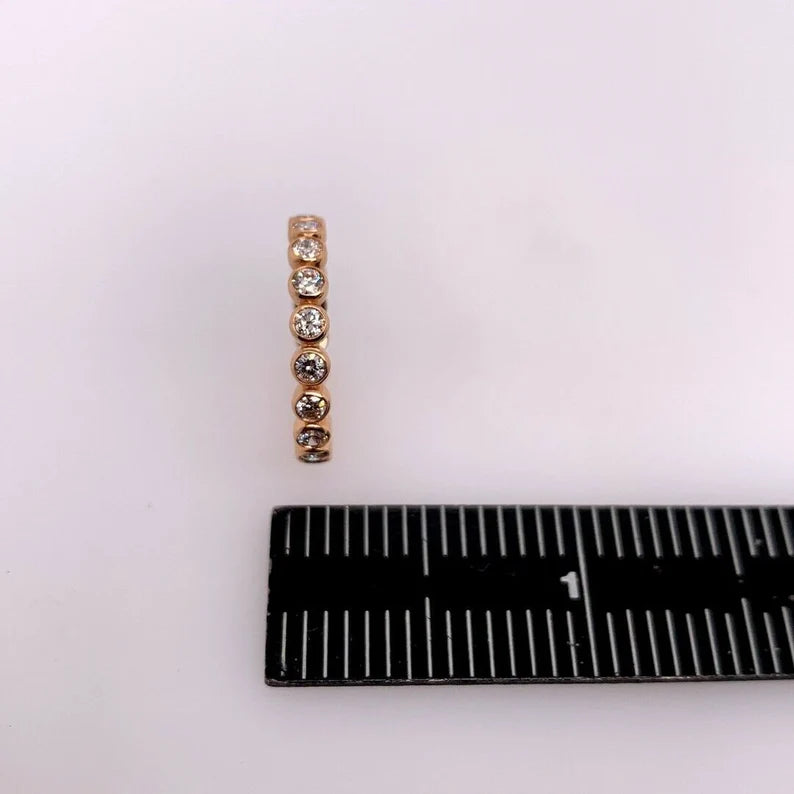 Modern Gold Ring 0.91 Carat Natural Colorless Diamond Eternity Engagement Band