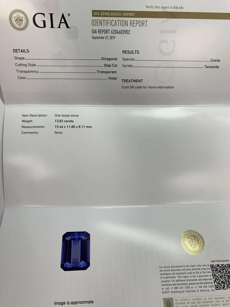 GIA Certified 15.88 Carat Natural Diamond & Tanzanite Platinum Cocktail Ring