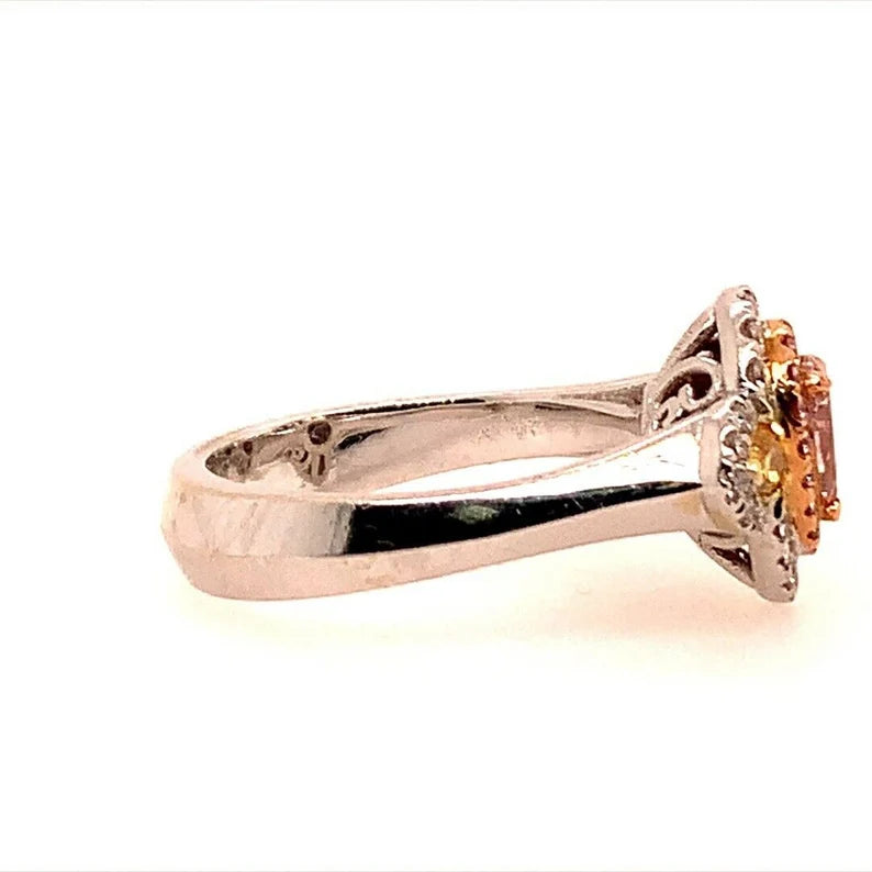 GIA Certified 0.38 Carat Natural Pear Pink Diamond Cocktail Gold Engagement Ring