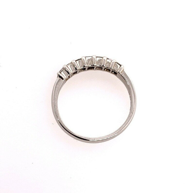 Modern Platinum Band 0.95 Carat Natural Colorless Princess Cut Diamond Band