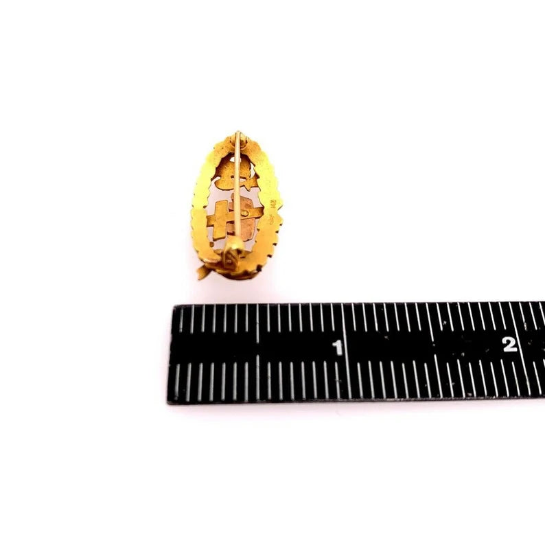 Retro Gold Pin Free Mason Knights Templar Cross & Crown 4.5 Gram Shriners Emblem