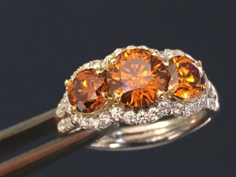 GIA Certified 2.50 Carat Brilliant Natural Deep Orange Platinum Engagement Ring