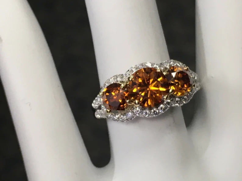 GIA Certified 2.50 Carat Brilliant Natural Deep Orange Platinum Engagement Ring