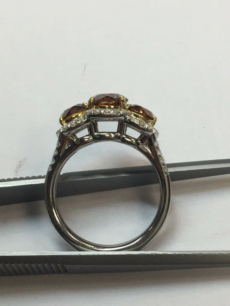 GIA Certified 2.50 Carat Brilliant Natural Deep Orange Platinum Engagement Ring