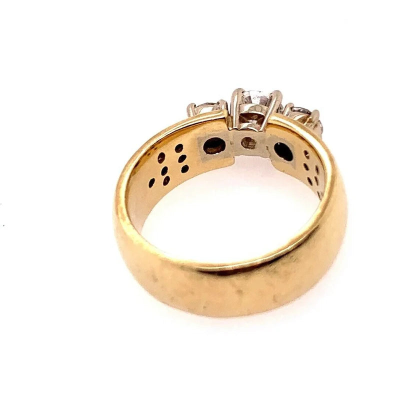 Modern Gold 1.40 Carat Natural Round Diamond Gem Stone Cocktail Engagement Ring