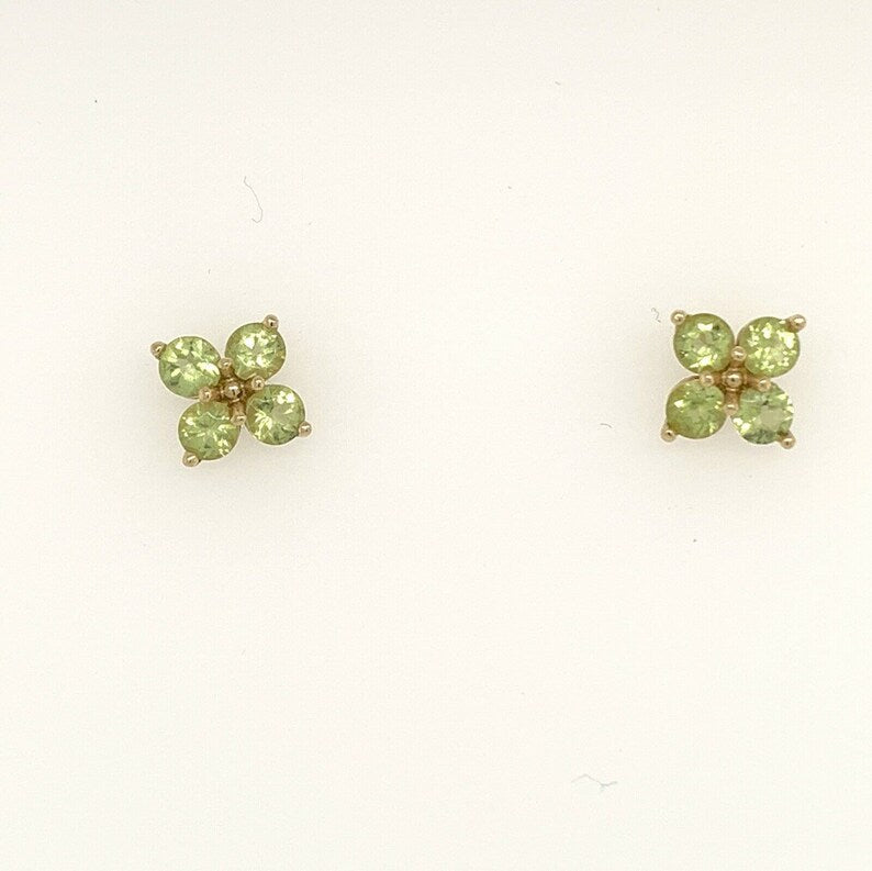 Modern 14k Gold SET 36 Carat Natural Peridot & Diamond Estate Gem Stone 1980