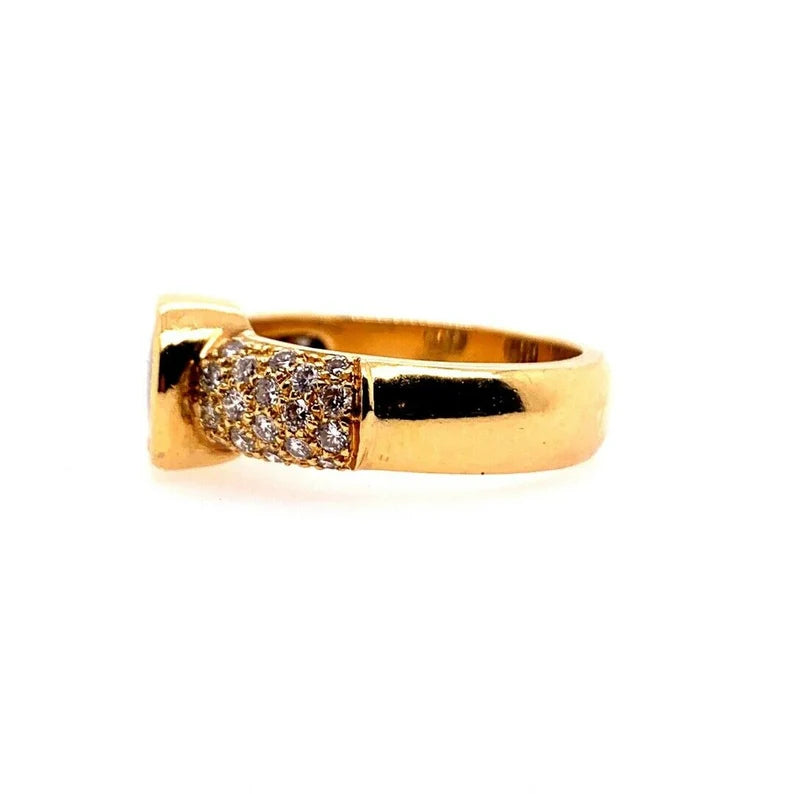Retro Gold Natural 0.85 Carat Round Diamond and Opal Cocktail Ring Circa 1960