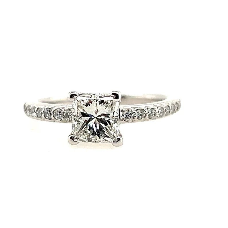 Modern Gold 1.11 Carat EGL USA Certified Natural H VVS2 Princess Diamond Ring
