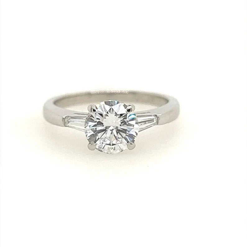 GIA Certified 1.10 Carat Natural Round Diamond E  VS1 XXX Plat Engagement Ring