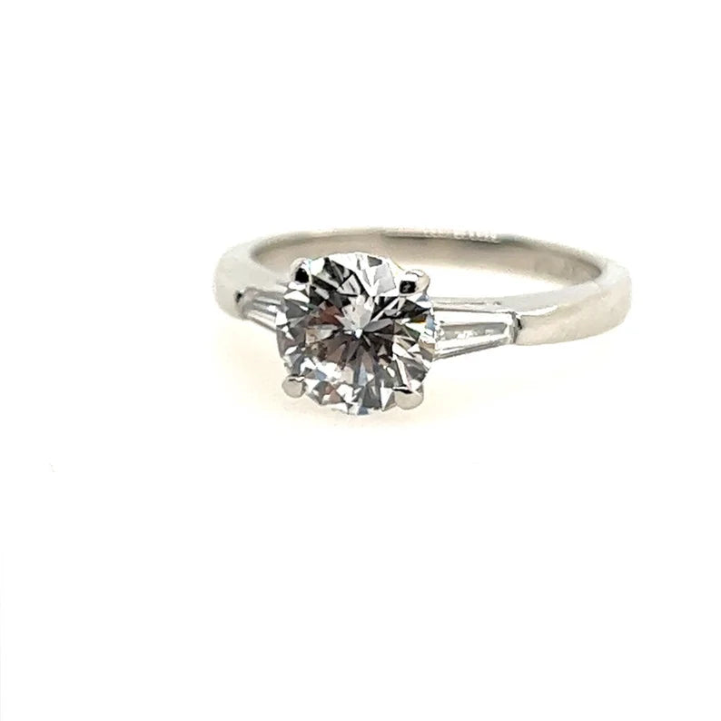 GIA Certified 1.10 Carat Natural Round Diamond E  VS1 XXX Plat Engagement Ring