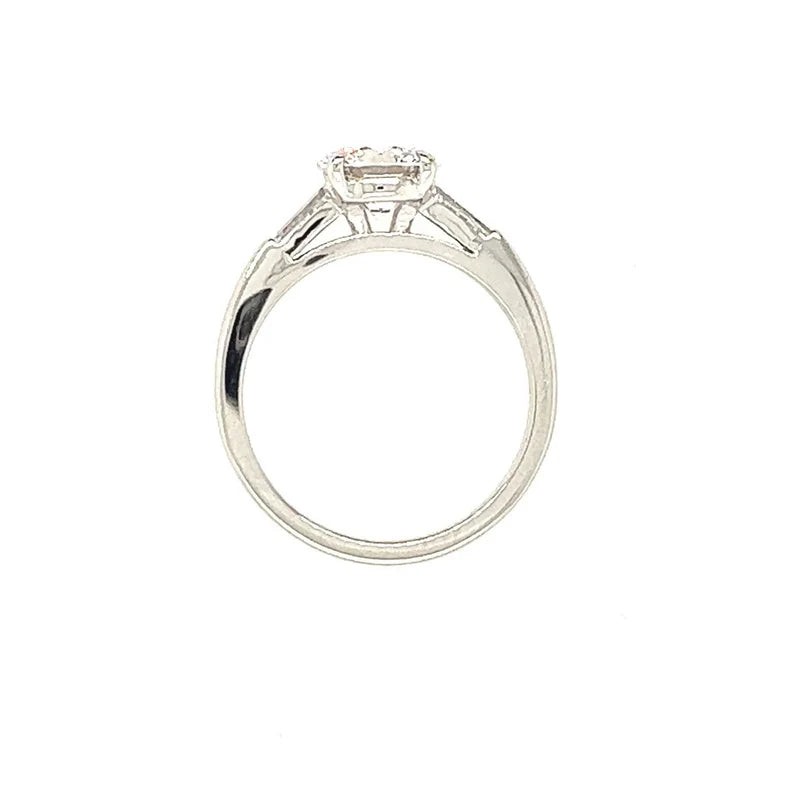 GIA Certified 1.10 Carat Natural Round Diamond E  VS1 XXX Plat Engagement Ring