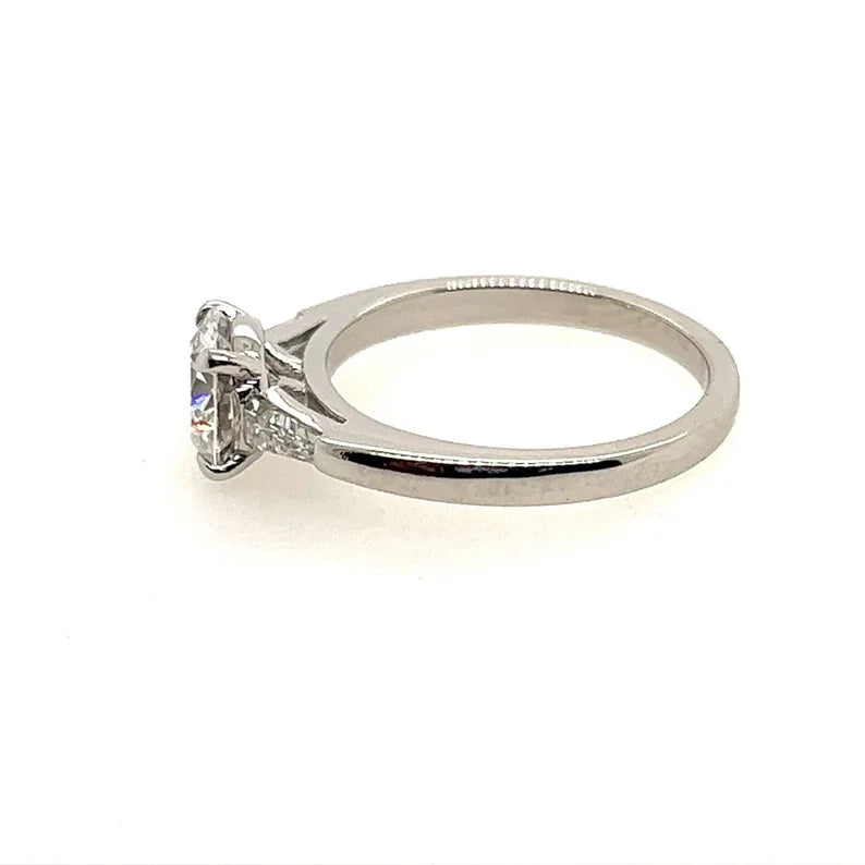 GIA Certified 1.10 Carat Natural Round Diamond E  VS1 XXX Plat Engagement Ring