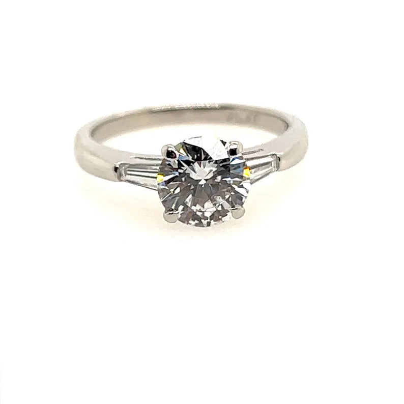 GIA Certified 1.10 Carat Natural Round Diamond E  VS1 XXX Plat Engagement Ring