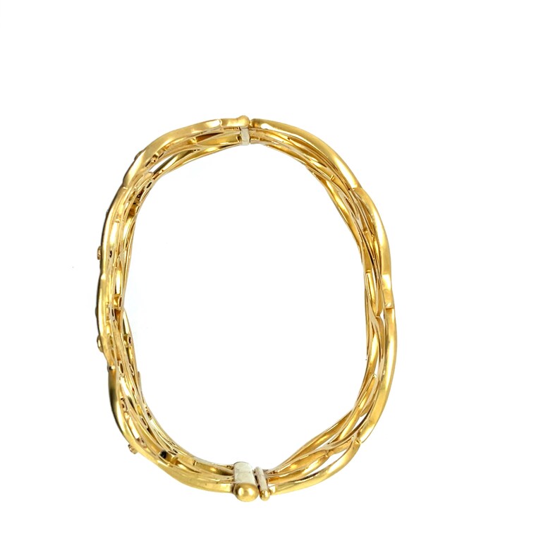 Ladies Modern Gold 1 Carat Natural Colorless and Black Diamond Cuff Bangle