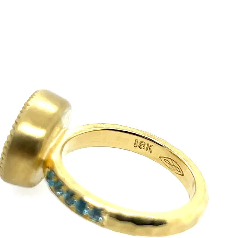 Modern Gold Australian Lightning Ridge Opal Doublet Cocktail Statement Ring