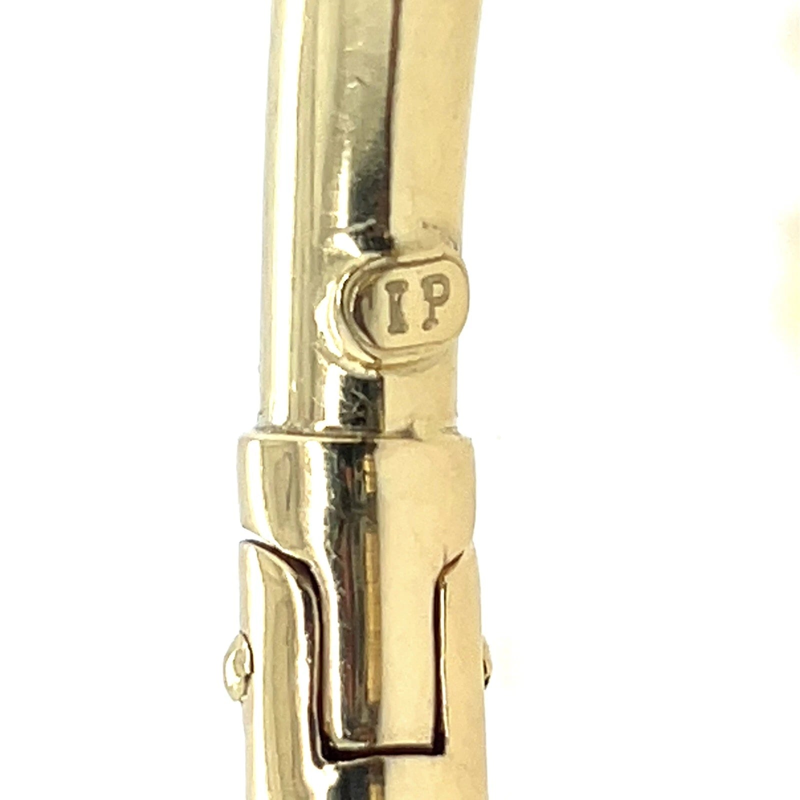 Modern Gold Enamel Inlay Tiger Stripe Pattern Italian Spring Hinged Bangle