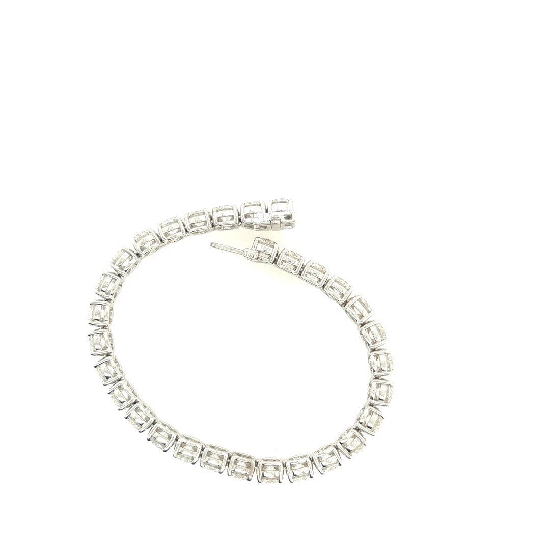 GIA Certified 21.22 carat Natural Round Brilliant E-F Diamond Tennis Bracelet