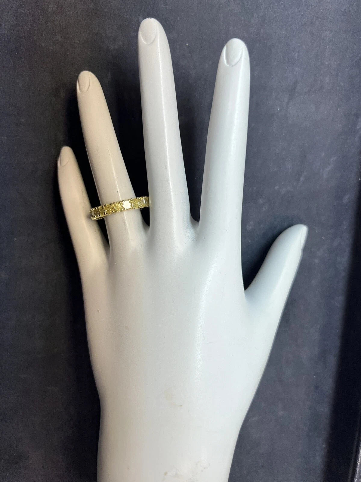 Modern Gold GIA Certified 3 Carat Fancy Intense Yellow Diamond Engagement Band
