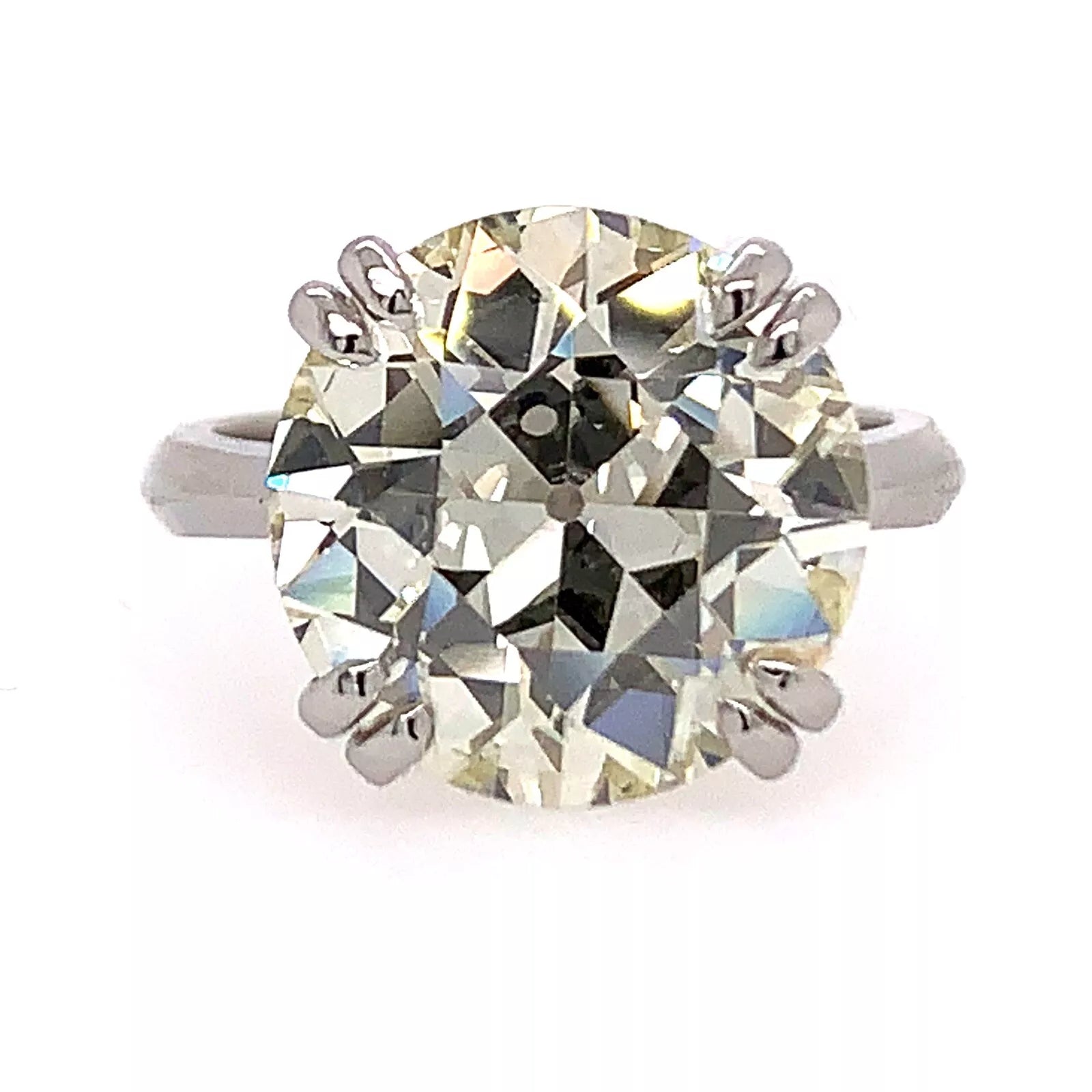 GIA Certified 6.81 Carat Rare Natural Old European N VS1 Diamond Engagement Ring