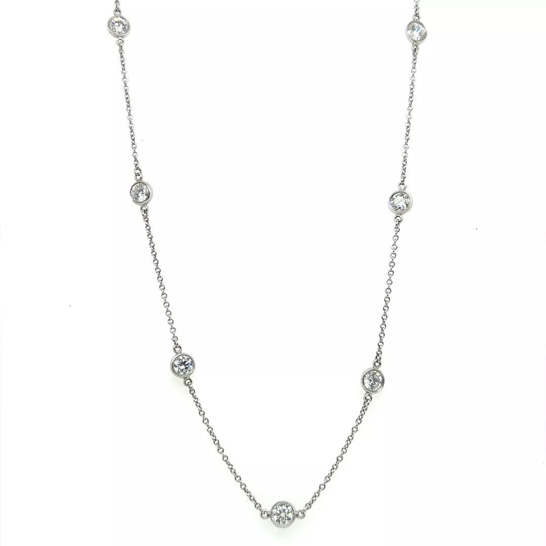 Tiffany&Co Elsa Peretti 2.5 Carat Natural Diamonds by the Yard Platinum Necklace