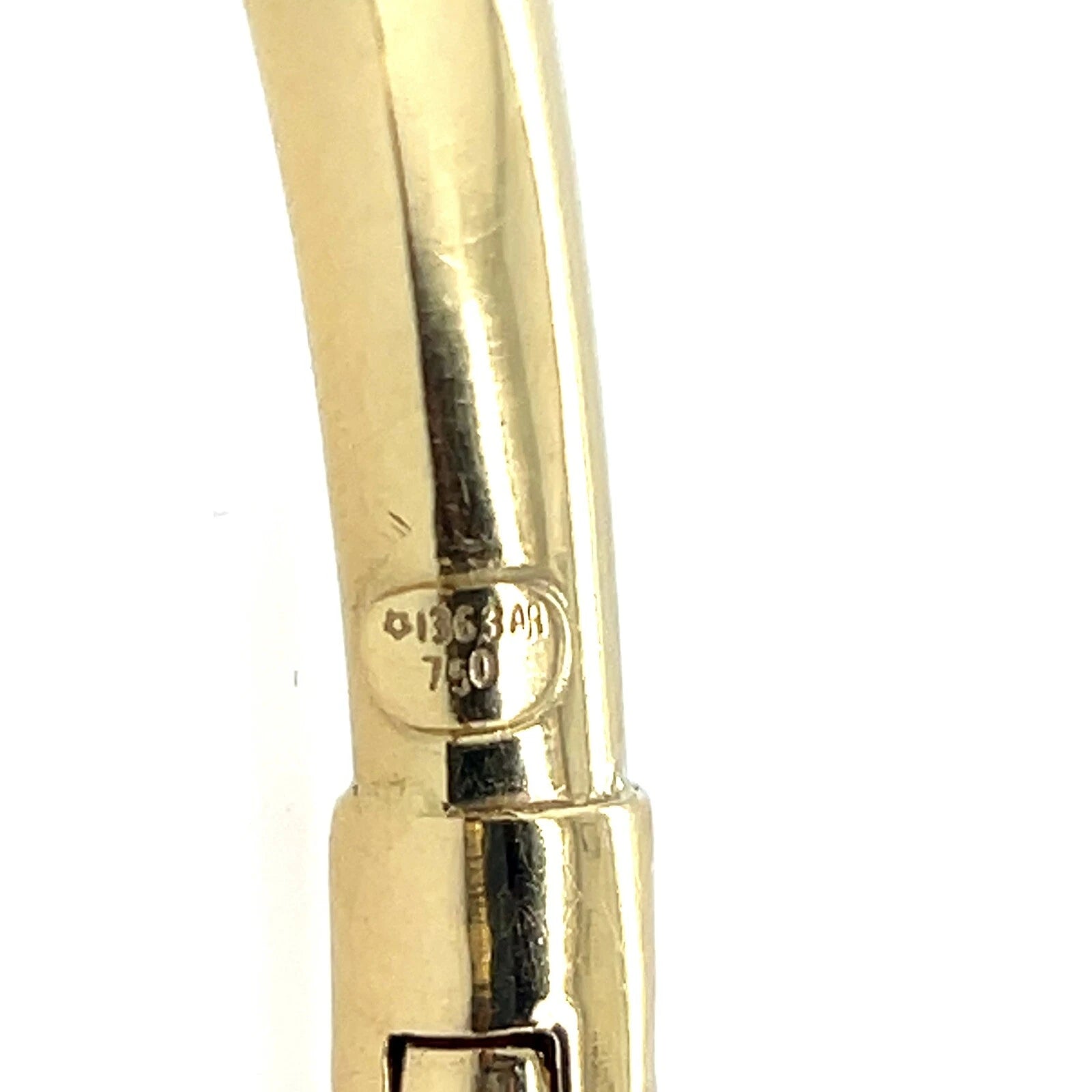 Modern Gold Enamel Inlay Tiger Stripe Pattern Italian Spring Hinged Bangle