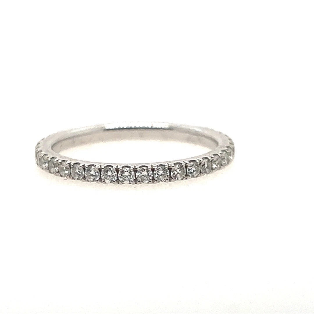 Modern Platinum 0.70 Carat Natural Round Brilliant Diamond Eternity Band