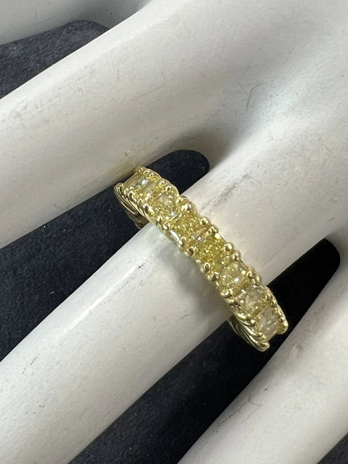 Modern Gold GIA Certified 3 Carat Fancy Intense Yellow Diamond Engagement Band