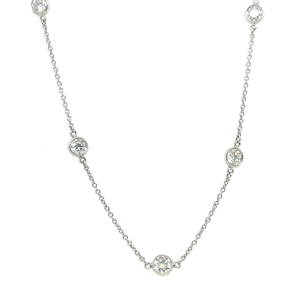 Tiffany&Co Elsa Peretti 2.5 Carat Natural Diamonds by the Yard Platinum Necklace