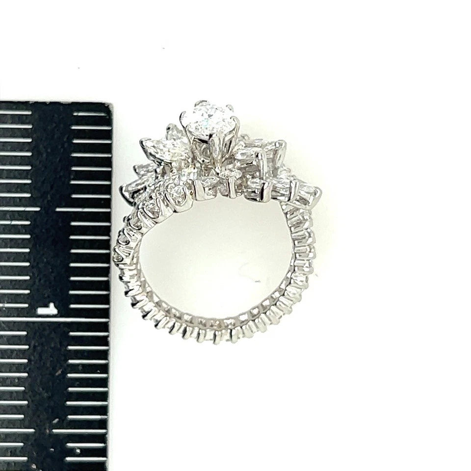 GIA Certified 1.40 Carat Natural Marquise E SI1 Platinum Diamond Engagement Ring