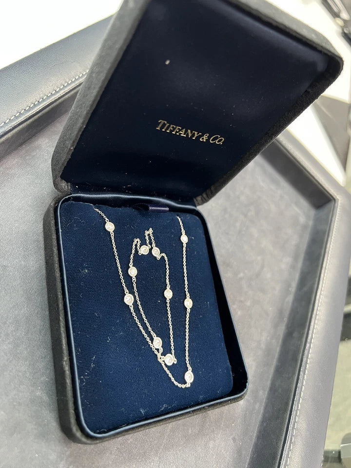 Tiffany&Co Elsa Peretti 2.5 Carat Natural Diamonds by the Yard Platinum Necklace