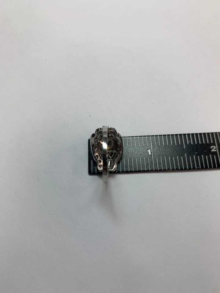Art Deco Gold Ring 1.25 Carat Natural Old Euro & Baguette Diamond Circa 1950