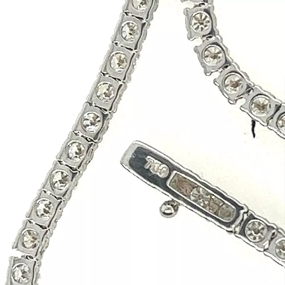Modern Gold 11.29 Carats Natural Round Brilliant G Color Diamond Tennis Necklace