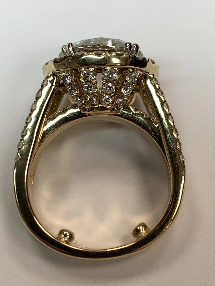 AGS Certified Natural Diamond 5.11 Carat K SI2 Gold Engagement Cocktail Ring