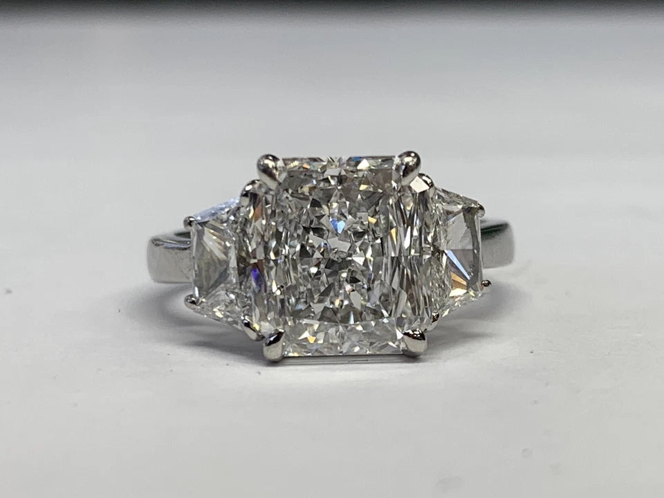 GIA Certified 3.57 Carat D SI1 Natural Diamond Modern Platinum Engagement Ring