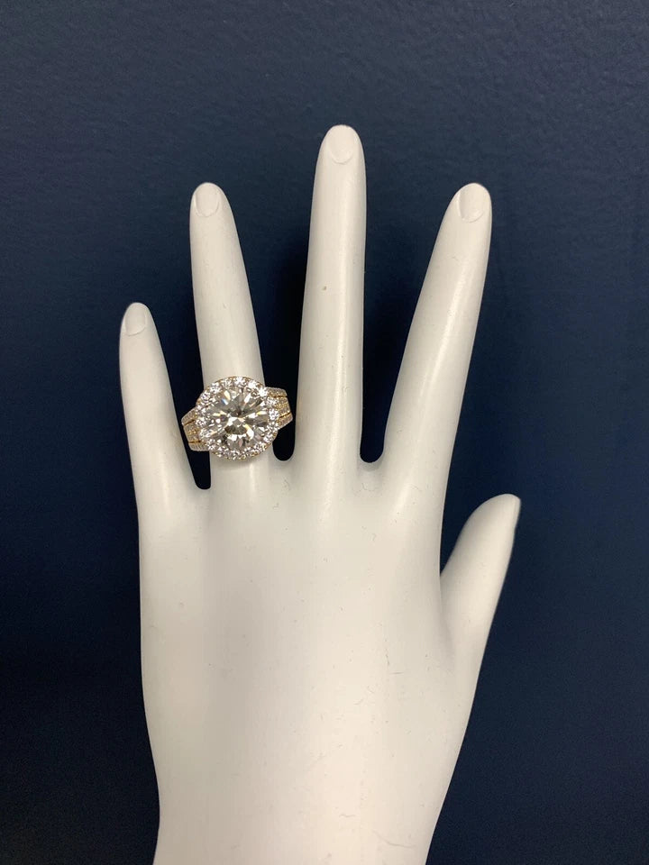 AGS Certified Natural Diamond 5.11 Carat K SI2 Gold Engagement Cocktail Ring