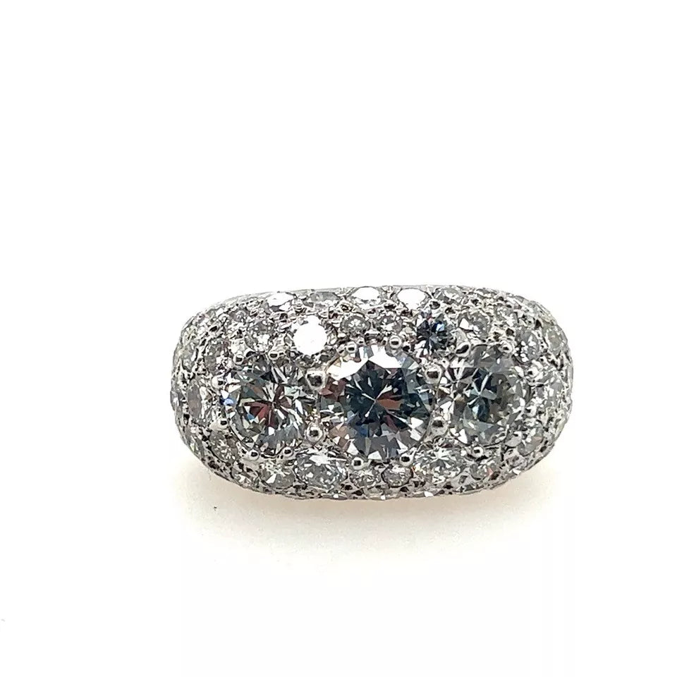 Retro Gold UGS Certified 6.09 Carat Natural Diamond Cocktail Engagement Ring