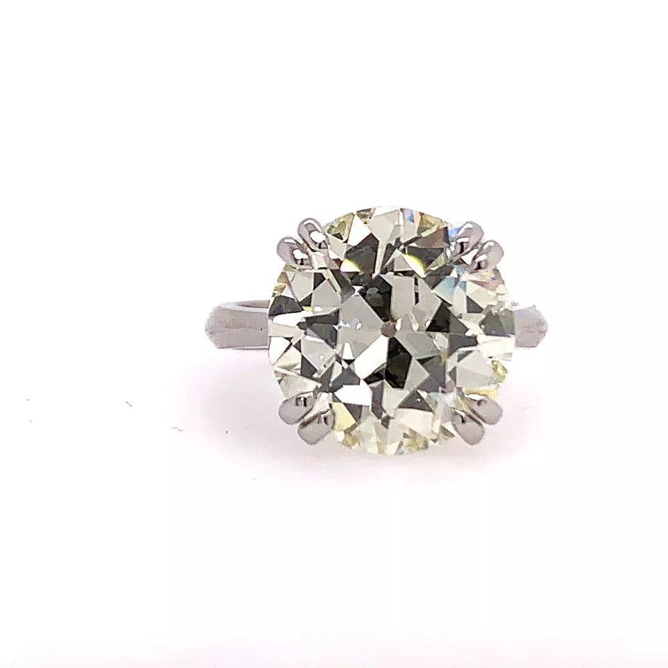 GIA Certified 6.81 Carat Rare Natural Old European N VS1 Diamond Engagement Ring