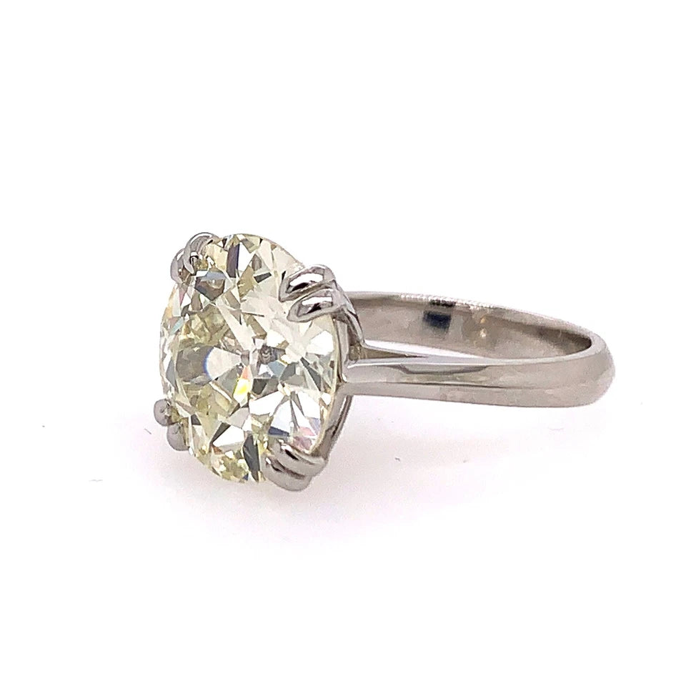 GIA Certified 6.81 Carat Rare Natural Old European N VS1 Diamond Engagement Ring