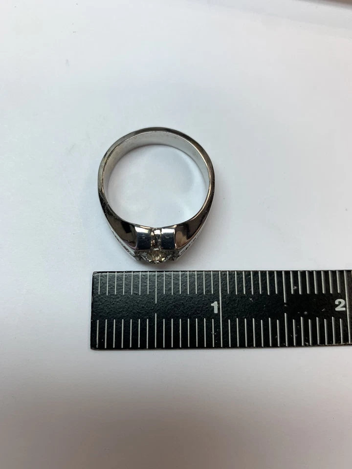 Retro Gold Menâ€™s 1.20 Carat Natural Old European G Color Diamond Ring Circa 1960