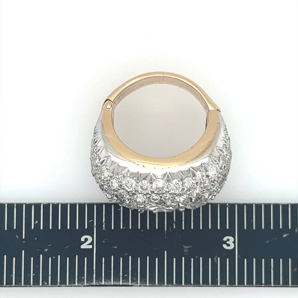 Retro Gold UGS Certified 6.09 Carat Natural Diamond Cocktail Engagement Ring