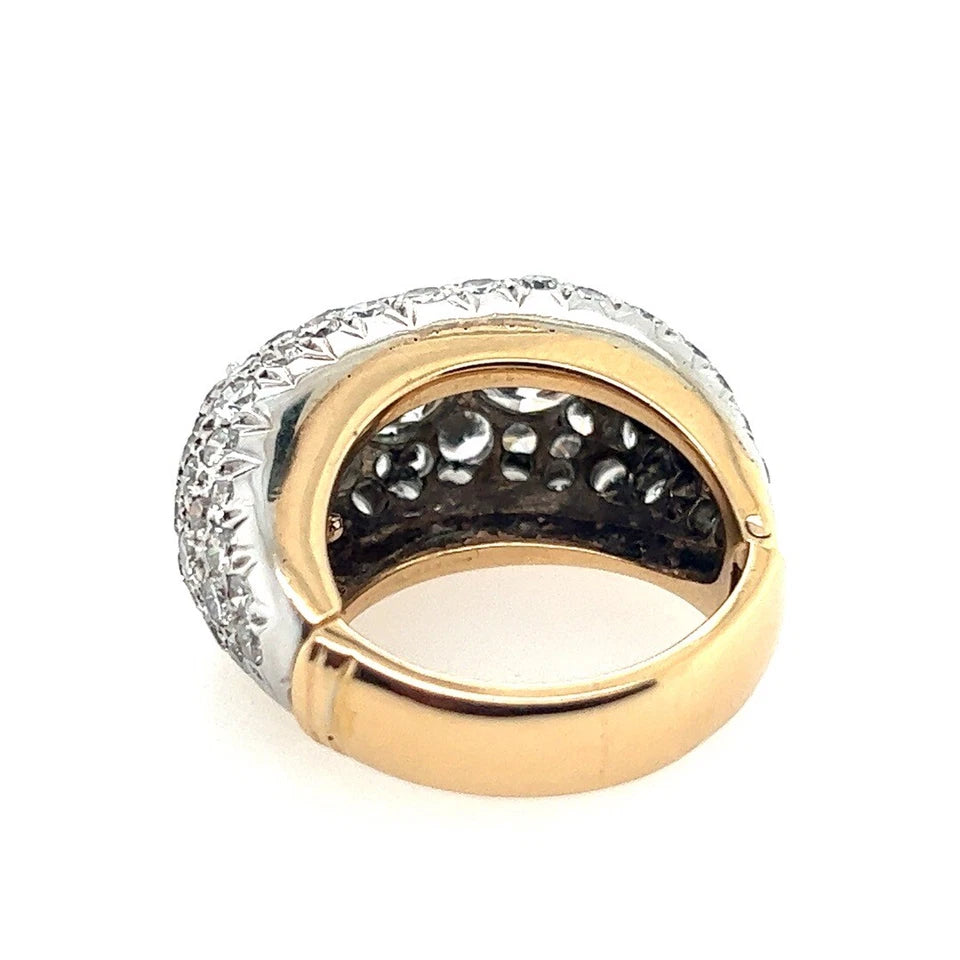Retro Gold UGS Certified 6.09 Carat Natural Diamond Cocktail Engagement Ring