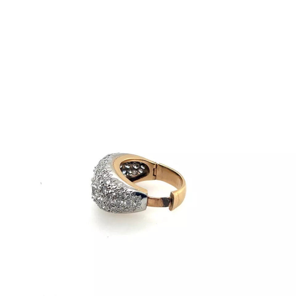 Retro Gold UGS Certified 6.09 Carat Natural Diamond Cocktail Engagement Ring