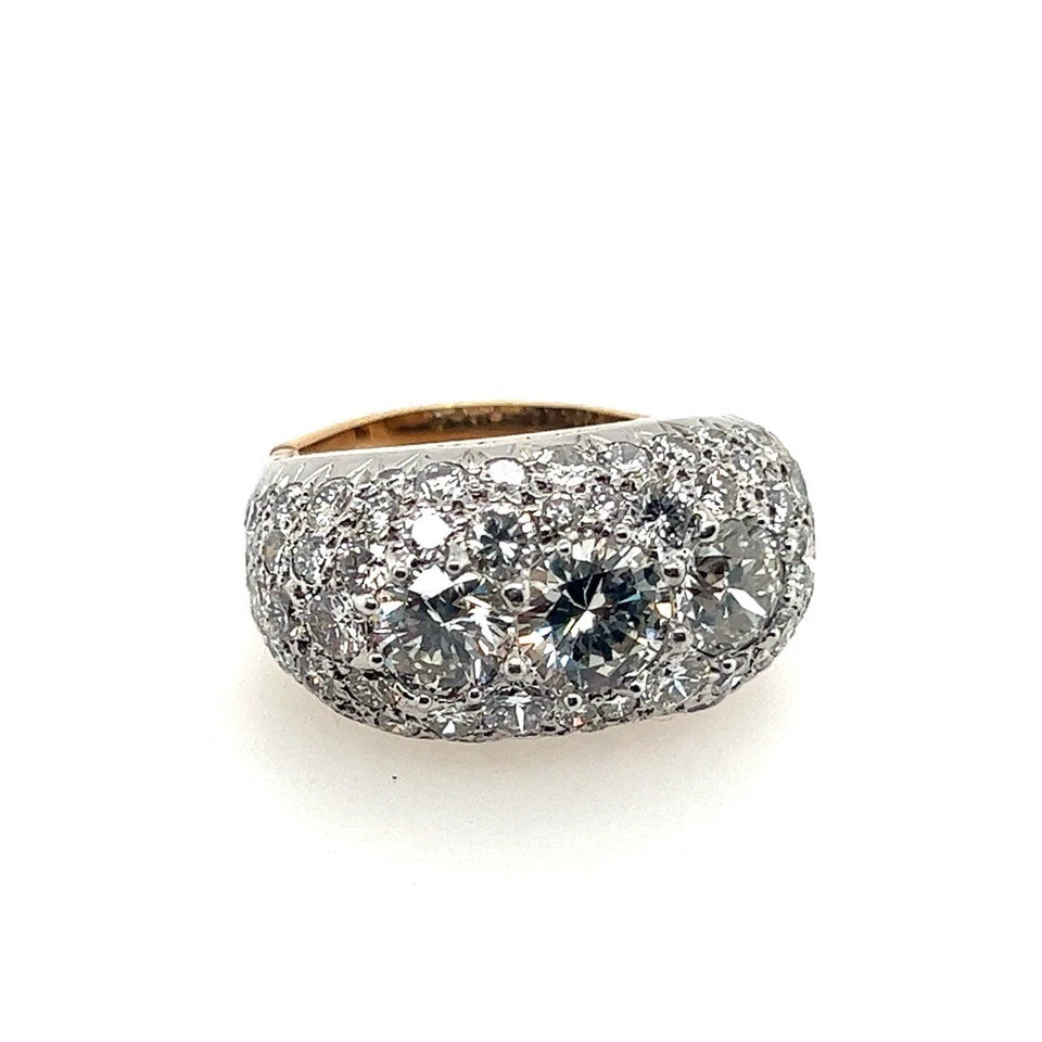Retro Gold UGS Certified 6.09 Carat Natural Diamond Cocktail Engagement Ring