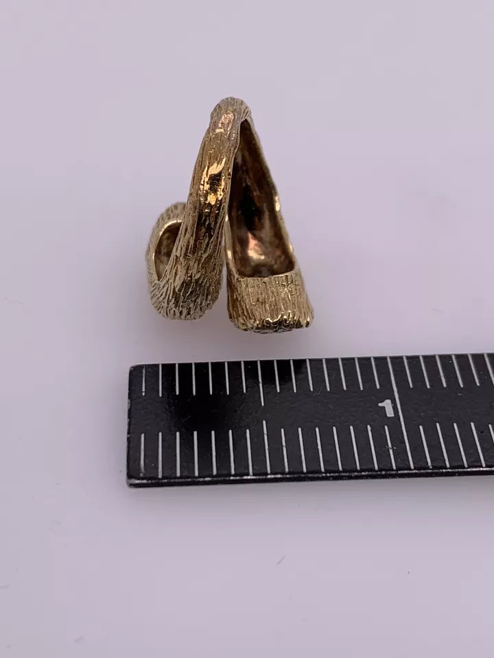 Retro Gold Cocktail Ring 0.35 Natural Single Cut Colorless Diamond Circa 1950