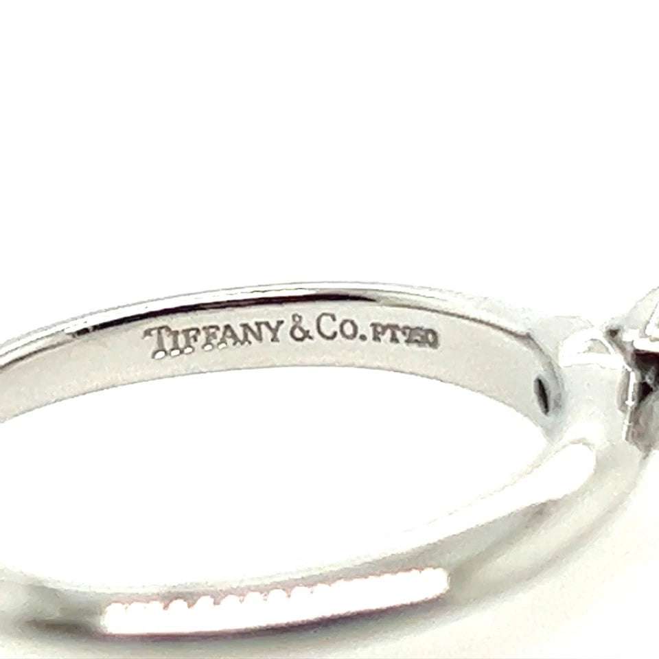 Tiffany & Co .46 Carat GIA Certified H VS2 Round Natural Diamond Engagement Ring