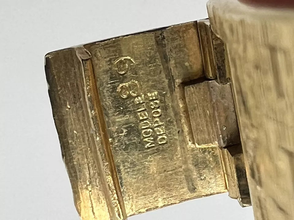 Retro Gold Piaget Depose Natural Diamond Bezel and Rare Jade Dial Circa 1970